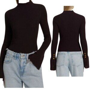 NEW A.L.C. Women's Long Sleeve TurtleNeck Sweater Wool Top Black Size: Large